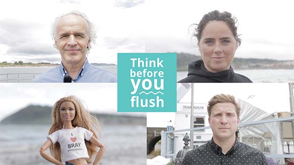 Bray locals feature in new video urging those living in and visiting Bray to Think Before You Flush