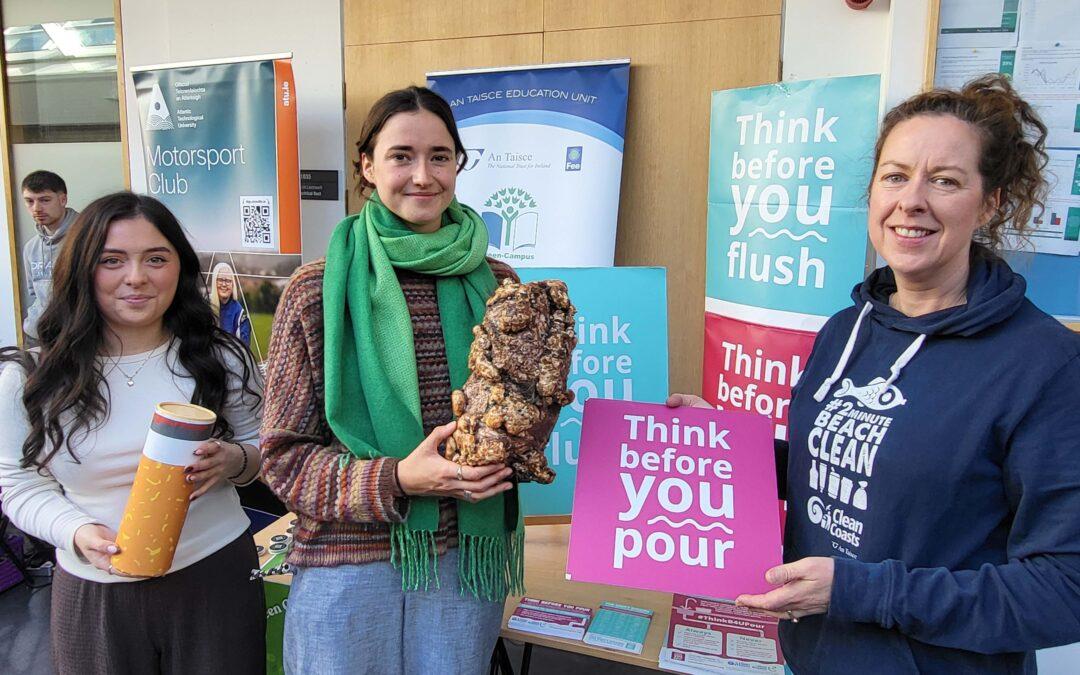 Think Before You Flush visited ATU Sligo to talk to students about responsible bathroom behaviour and the three P’s