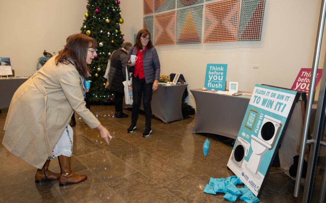 Think Before You Flush attended the Ocean Hero awards to discuss all things water quality and flushing habits