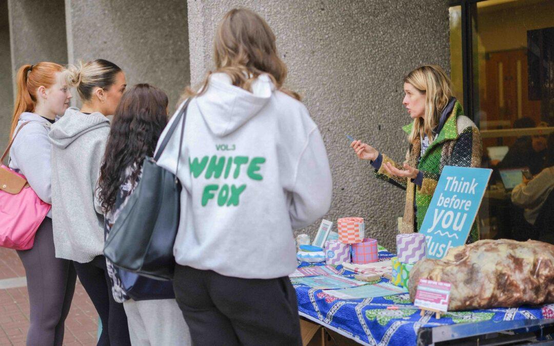 Think Before You Flush visited University College Cork to talk to students about responsible bathroom behaviour and the three P’s
