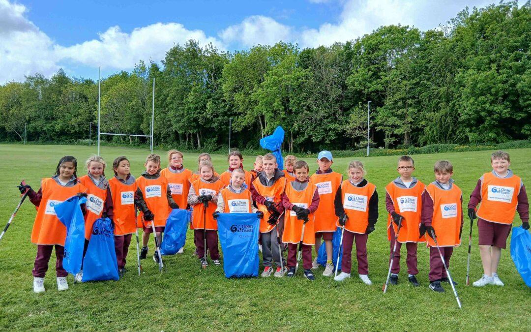 Scoil Cholcille Junior learn about Think Before You Flush and Pour and Do Park Clean Up